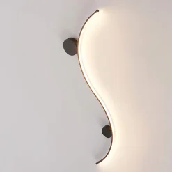 Applique LED design longue vague double support noir - Curva