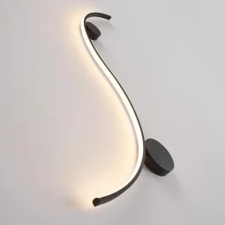 Applique LED design longue vague double support noir - Curva