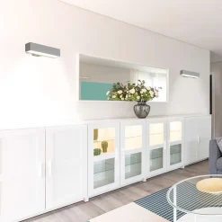 Applique LED DUBAI aluminium plastique LED fixes 45 cm pour entrees couloirs et grandes surfaces murales