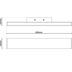 Applique LED DUBAI aluminium plastique LED fixes 45 cm pour entrees couloirs et grandes surfaces murales