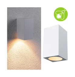 Applique LED Flame favorable aux insectes IP44 carré 58x103mm 2200K 4W 265lm 230V 75 Blanc Métal