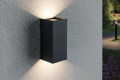 Applique LED Flame IP44 carré 102x220mm 3000K 2x5,8W 2x540lm 230V 105 Anthracite Aluminium