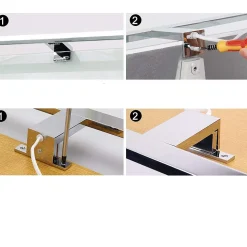 Applique LED GUE 12W, 45 cm, finition noir mat, 6000 K, en aluminium Kibath