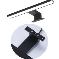 Applique LED GUE 12W, 45 cm, finition noir mat, 6000 K, en aluminium Kibath