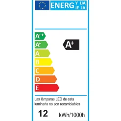 Applique LED GUE 12W, 45 cm, finition noir mat, 6000 K, en aluminium Kibath