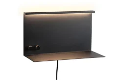 Applique LED Jarina USB C 3000K 400lm / 160lm 230V 4,5W / 1,6W gradable Noir mat