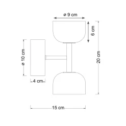 Applique LED laiton à deux globes opalins en verre - Nysséa