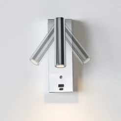 Applique LED liseuse chromée port USB et variateur intégrée - Tofino