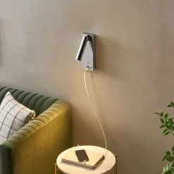 Applique LED liseuse chromée port USB et variateur intégrée - Tofino