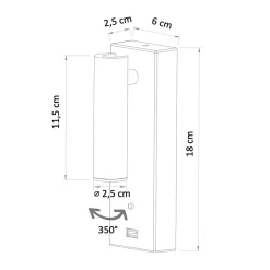 Applique LED liseuse noire avec port USB dimmable - Tofino
