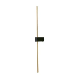 Applique LED minimaliste socle noir et tige laiton 80 cm - Edeline