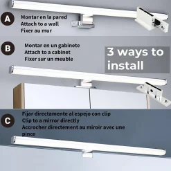 Applique LED Miroir Salle de Bain 10W IP44 Chromée Lumière Blanche Neutre 4000K Aluminium Slim 40 cm