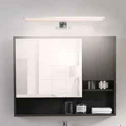 Applique LED Miroir Salle de Bain 10W IP44 Chromée Lumière Blanche Neutre 4000K Aluminium Slim 40 cm