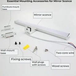 Applique LED Miroir Salle de Bain 10W IP44 Chromée Lumière Blanche Neutre 4000K Aluminium Slim 40 cm