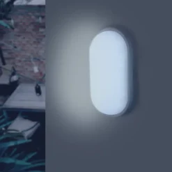 Applique LED Murale 20W Blanche Ovale IP65 (Pack de 10) - Blanc Neutre 4000K - 5500K - SILAMP