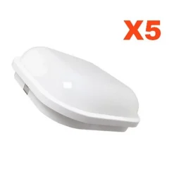 Applique LED Murale 20W Blanche Carré IP65 (Pack de 5) - Blanc Froid 6000K - 8000K - SILAMP