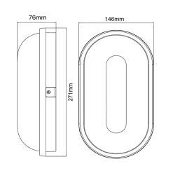 Applique LED Murale 20W Blanche Ovale IP65 (Pack de 5) - Blanc Froid 6000K - 8000K - SILAMP