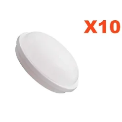 Applique LED Murale 20W Blanche Ronde IP65 (Pack de 10) - Blanc Neutre 4000K - 5500K - SILAMP