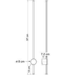 Applique LED noire minimaliste 97 cm design fin IP54 - Nikolai