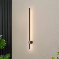 Applique LED noire minimaliste 97 cm design fin IP54 - Nikolai