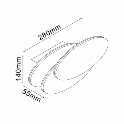 Applique LED ovale blanche - Triple Lunar