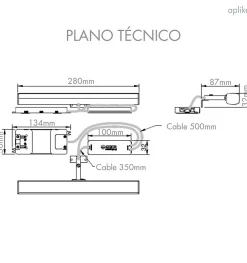 Applique LED pour miroir de salle de bain - Température réglable (3000k - 5700K) - 8,7 x 3,2 x 28 cm - Modèle Venus