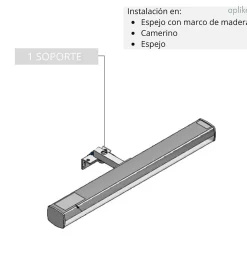 Applique LED pour miroir de salle de bain - Température réglable (3000k - 5700K) - 8,7 x 3,2 x 28 cm - Modèle Venus
