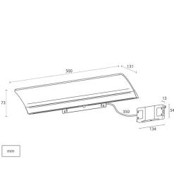 Applique LED pour miroir de salle de bain - Lumière blanche froide (5700K) - 12.9 x 7.3 x 50cm - Modèle Apollo