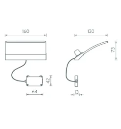 Applique LED pour miroir de salle de bain - Lumière blanche froide (5700K) - 12.9 x 7.3 x 16cm - Modèle Apollo