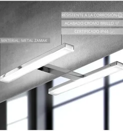 Applique LED pour miroir de salle de bain avec prise - Lumière blanche neutre (4000K) - 28cm - Pegasus Model