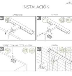 Applique LED pour miroir de salle de bain - Lumière blanche neutre (4000K) - 11, 6 x 3 x 50 cm - Sky Model