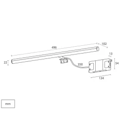 Applique LED pour miroir de salle de bain - Lumière blanche froide (5700K) - 10,2 x 2,2 x 49,6cm : Modèle Casiopea