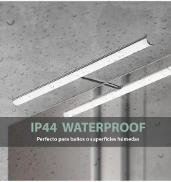 Applique LED pour miroir de salle de bain - Lumière blanche froide (5700K) - 10,2 x 2,2 x 49,6cm : Modèle Casiopea