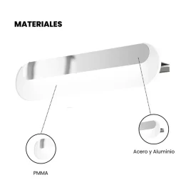 Applique LED pour miroir de salle de bain - Lumière blanche froide (5700K) - 7.9 x 7.6 x 34.5cm - Modèle Halley