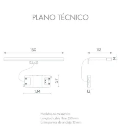 Applique LED pour miroir de salle de bain - Lumière blanche froide (5700K) - 11.2 x 4 x 15cm - Star Model