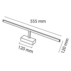 Applique LED pour salle de bain au-dessus du miroir 12W, 850 lm, 4200K, IP45, noir, KANARYA-12
