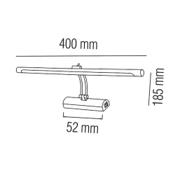 Applique LED pour salle de bain au-dessus du miroir 8W, 570 lm, 4200K, IP45, noir, ANKA-8