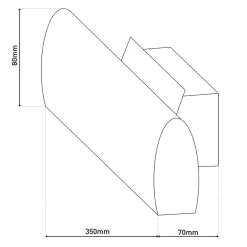 Applique LED 'RONDO' L:35cm 11 W brun