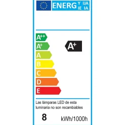 Applique LED URBAN 8W, 30 cm, finition noir mat, 4000 K, en ABS Kibath