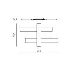 Applique LED 40W blanche - Structure géométrique en acier, lumière chaude 3000K, 2620lm, largeur 84 cm