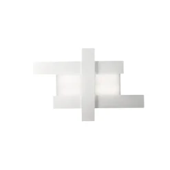 Applique LED 40W blanche - Structure géométrique en acier, lumière chaude 3000K, 2620lm, largeur 84 cm