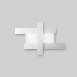 Applique LED 40W blanche - Structure géométrique en acier, lumière chaude 3000K, 2620lm, largeur 84 cm