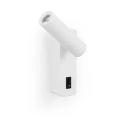 Applique LED 2W 3000K orientable en aluminium blanc avec interrupteur à bouton PISA le montage sur têtes de lit ou surfa