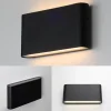 Applique LED 12W SAFATA IP54 pour extérieurintérieur design rectangulaire en aluminium noir éclairage haut et bas 2700K