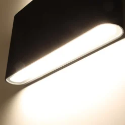 Applique LED 12W SAFATA IP54 pour extérieurintérieur design rectangulaire en aluminium noir éclairage haut et bas 2700K