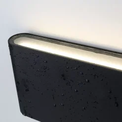 Applique LED 12W SAFATA IP54 pour extérieurintérieur design rectangulaire en aluminium noir éclairage haut et bas 2700K