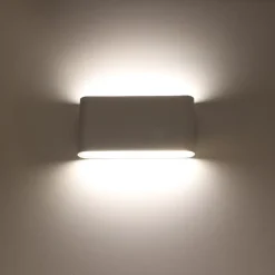 Applique LED 12W SAFATA IP54 pour extérieurintérieur design rectangulaire en aluminium blanc éclairage haut et bas 4000K