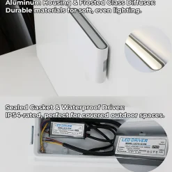 Applique LED 12W SAFATA IP54 pour extérieurintérieur design rectangulaire en aluminium blanc éclairage haut et bas 4000K