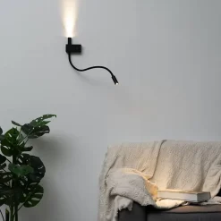 Applique liseuse double lumière épurée noire - Nanda