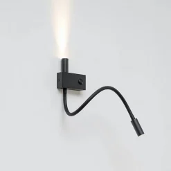 Applique liseuse double lumière épurée noire - Nanda